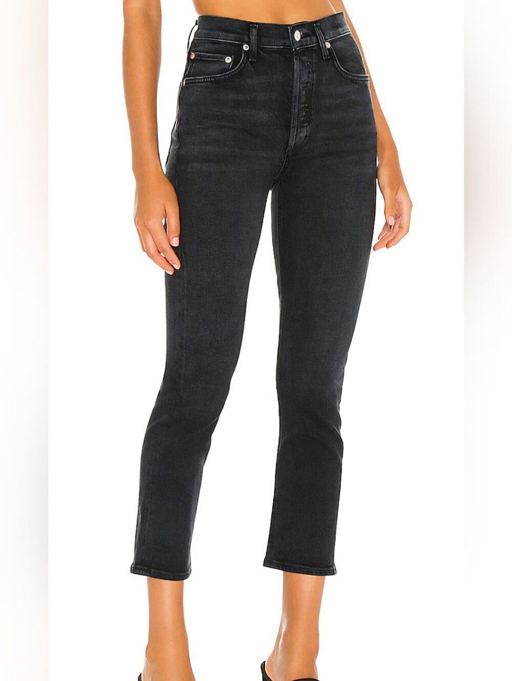 Agolde Riley High Rise Straight Crop Size 25 - Picture 1 of 8